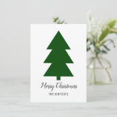 ミニマルグリーンクリスマスツリークリーンシンプル シーズンカード (スタンド正面)