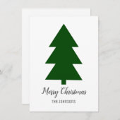 ミニマルグリーンクリスマスツリークリーンシンプル シーズンカード (正面/裏面)