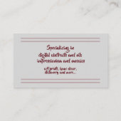 ミニマルグレーストライプアーティスエレガントトのピ素晴らしンク 名刺 (裏面)