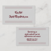 ミニマルグレーストライプアーティスエレガントトのピ素晴らしンク 名刺 (正面/裏面)