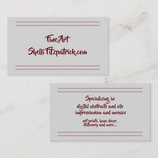 ミニマルグレーストライプアーティスエレガントトのピ素晴らしンク 名刺 (正面/裏面)