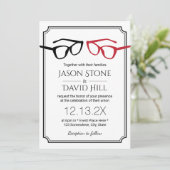ミニマルゲイ結婚ズ2眼鏡枠クラシック枠 招待状 (スタンド正面)
