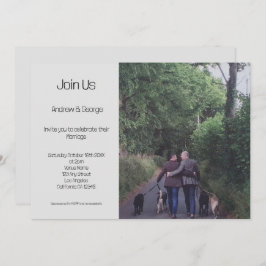 ミニマルゲイLGBGQ QRコードグレー結婚ズ 招待状