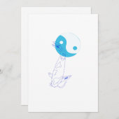 ミニマルコイ魚デザイングリーティングカード シーズンカード (正面/裏面)