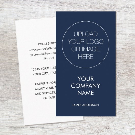 ミニマルコンテンポラリースカスタムロゴNavy Blue 名刺