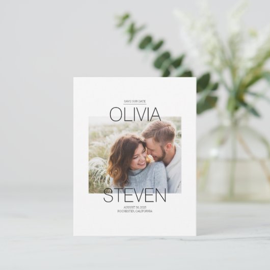 ミニマルコンテンポラリーリストをクリーン日付の写真を保存 セーブザデート (スタンド正面)