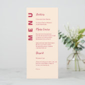 ミニマルコンテンポラリーリストエレガントなウェディングパーティー メニュー (スタンド正面)