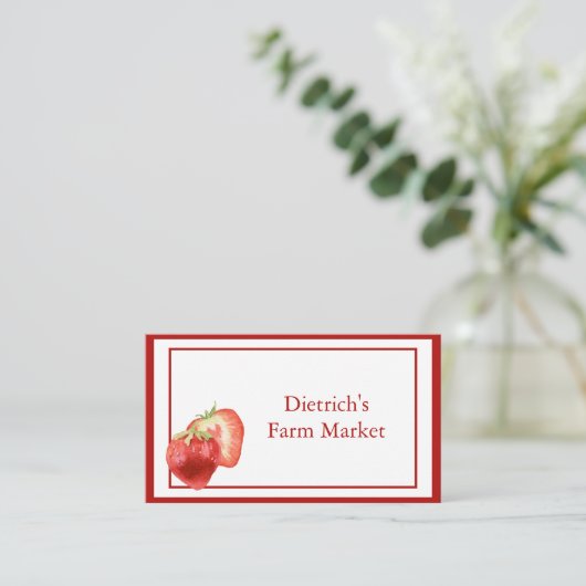 ミニマルコンテンポラリーリストストロベリー名刺 名刺 (スタンド正面)