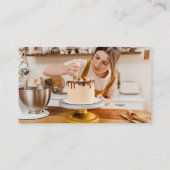 ミニマルコンテンポラリーリストフォト赤面ピンク 名刺 (裏面)