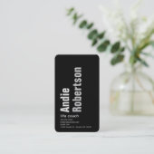 ミニマルコンテンポラリーリストブラックグレー 名刺 (スタンド正面)