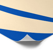 ミニマルコンテンポラリーリストブルー抽象芸術ラインアート ポスター (角)