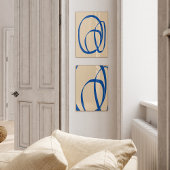 ミニマルコンテンポラリーリストブルー抽象芸術ラインアート ポスター