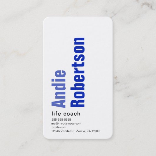 ミニマルコンテンポラリーリストブルー 名刺 (正面)