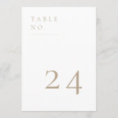 ミニマルコンテンポラリーリストベージュテーブル番号カード プログラム (裏面)