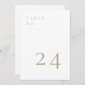 ミニマルコンテンポラリーリストベージュテーブル番号カード プログラム (正面/裏面)