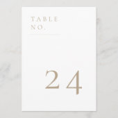 ミニマルコンテンポラリーリストベージュテーブル番号カード プログラム (正面)