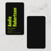 ミニマルコンテンポラリーリスト蛍光イエローブラック 名刺 (正面/裏面)