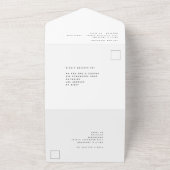ミニマルコンテンポラリー文字すべて結婚の色 オールインワン招待状 (外側)