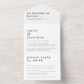 ミニマルコンテンポラリー文字すべて結婚の色 オールインワン招待状 (内側)
