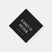 ミニマルコンテンポラリー白黒結婚披露宴 スタンダードカクテルナプキン (角)