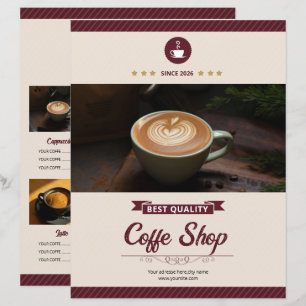 ミニマルコーヒーショップチラシテンプレート