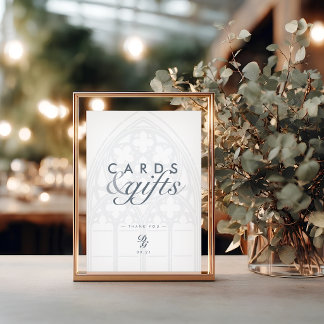 ミニマルゴシッククラシックウェディングカード&ギフトサイン