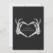 ミニマルゴシックスケルトンハンドベビーシャワー 招待状 (裏面)