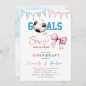 ミニマルゴールまたはボーイズ少年またはガールジェンダーの表示 招待状 (正面/裏面)