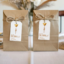 ミニマルゴールドベアバルーンベアリーウェイトタグ