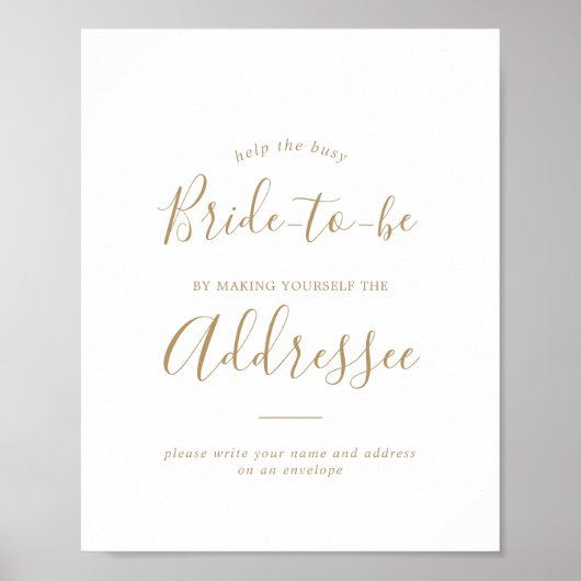 ミニマルゴールド封筒宛名サイン ポスター (正面)