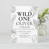 ミニマルサファリWild One 1歳の誕生日マップ 招待状 (スタンド正面)