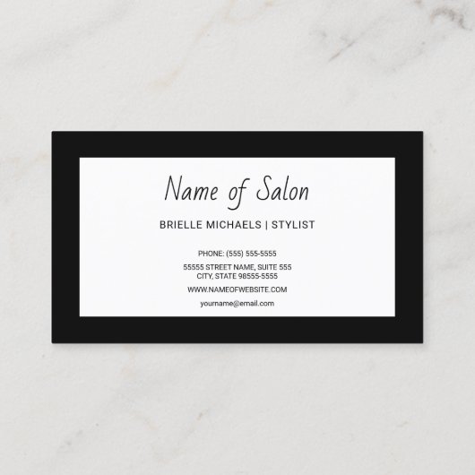 ミニマルサロンプレーン白黒はさみ 名刺 (裏面)