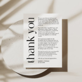 ミニマルサンキューカードとはっきりしたタイポグラフィ サンキューカード