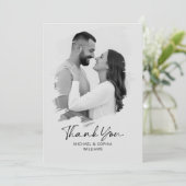 ミニマルサンキューカード結婚の白黒 セーブザデート (スタンド正面)