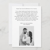 ミニマルサンキューカード結婚の白黒 セーブザデート (裏面)