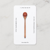 ミニマルシェフエレガントケーター木製スプーン白 名刺 (正面)