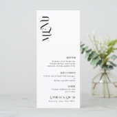 ミニマルシックなブラックとwhitのメ結婚ニュー メニュー (スタンド正面)