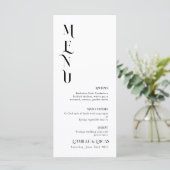 ミニマルシックなブラックとwhitのメ結婚ニュー メニュー (スタンド正面)