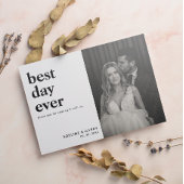 ミニマルシックな最高のDay Ever写真のハート結婚の サンキューカード
