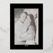 ミニマルシックエレガントブラック金ゴールド保存日 箔招待状 (裏面)