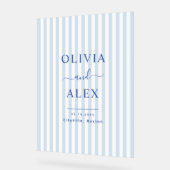 ミニマルシックフランスのパーソナライズされた結婚ブルー アクリルサイン (傾斜)