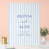 ミニマルシックフランスのパーソナライズされた結婚ブルー アクリルサイン (ウェディング)