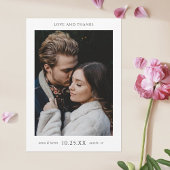 ミニマルシック写結婚真 サンキューカード