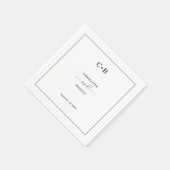 ミニマルシック白黒縁ど結婚s スタンダードカクテルナプキン (角)