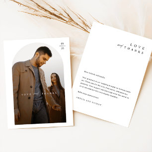 ミニマルシック結婚の写真サンキューカード サンキューカード