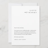 ミニマルシック結婚の写真サンキューカード サンキューカード (裏面)