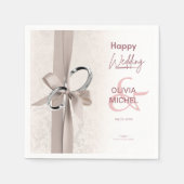 ミニマルシック結婚ズ スタンダードカクテルナプキン (正面)