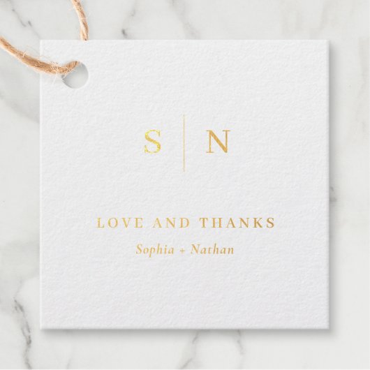 ミニマルシック |ありがとうご結婚ざいま金ゴールド フェイバータグ (正面)