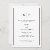 ミニマルシック |エレガントポスト結婚ブランチ 招待状 (正面)