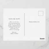 ミニマルシック |写真日付を保存するバラ金ゴールド 箔招待状ポストカード (裏面)